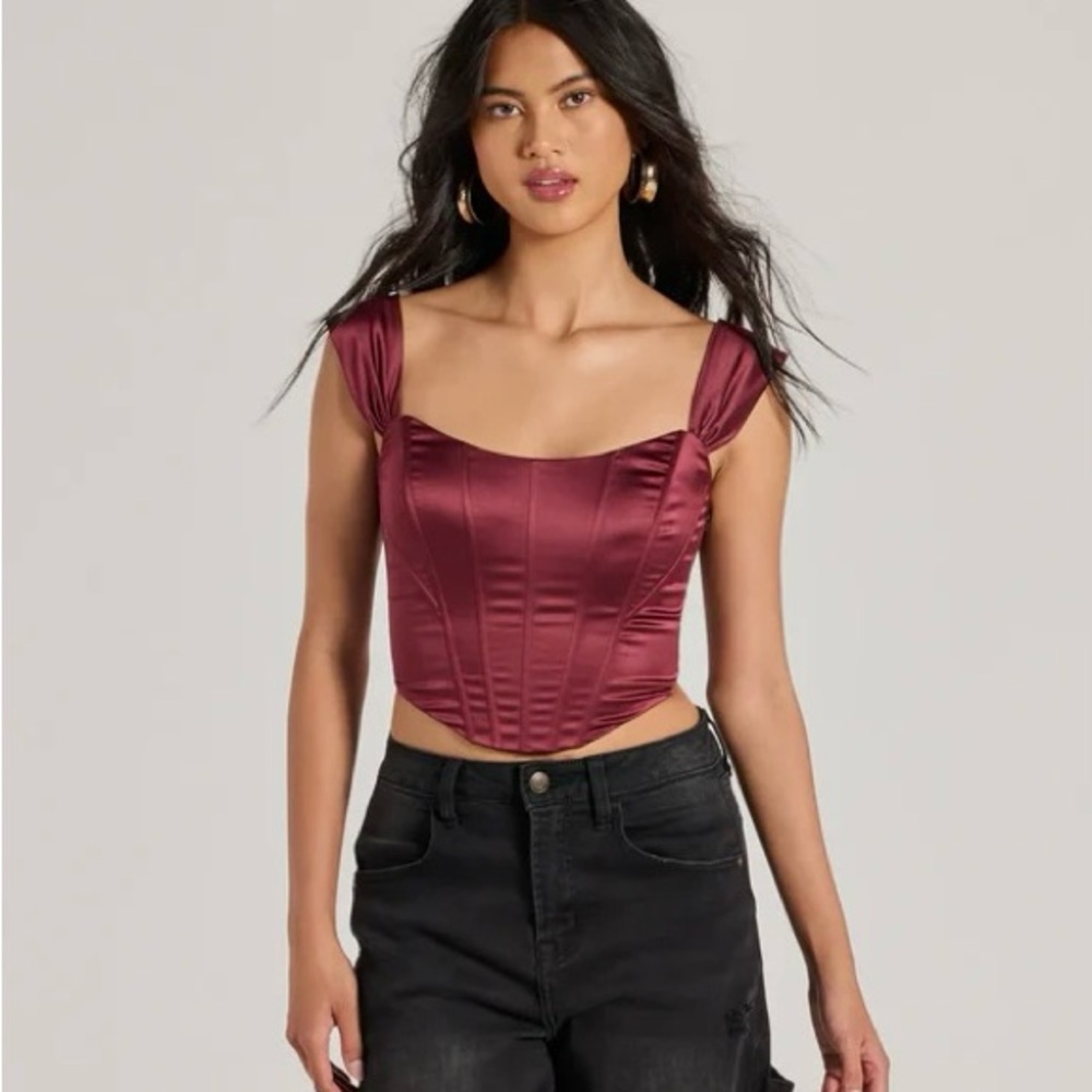 Windsor Renaissance Spell Lace-Up Burgundy Satin Corset